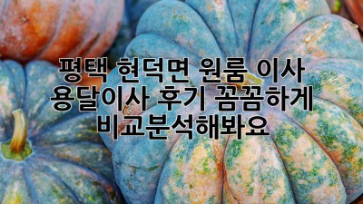 평택 현덕면 원룸 이사, 용달이사 후기: 꼼꼼하게 비교분석해봐요!